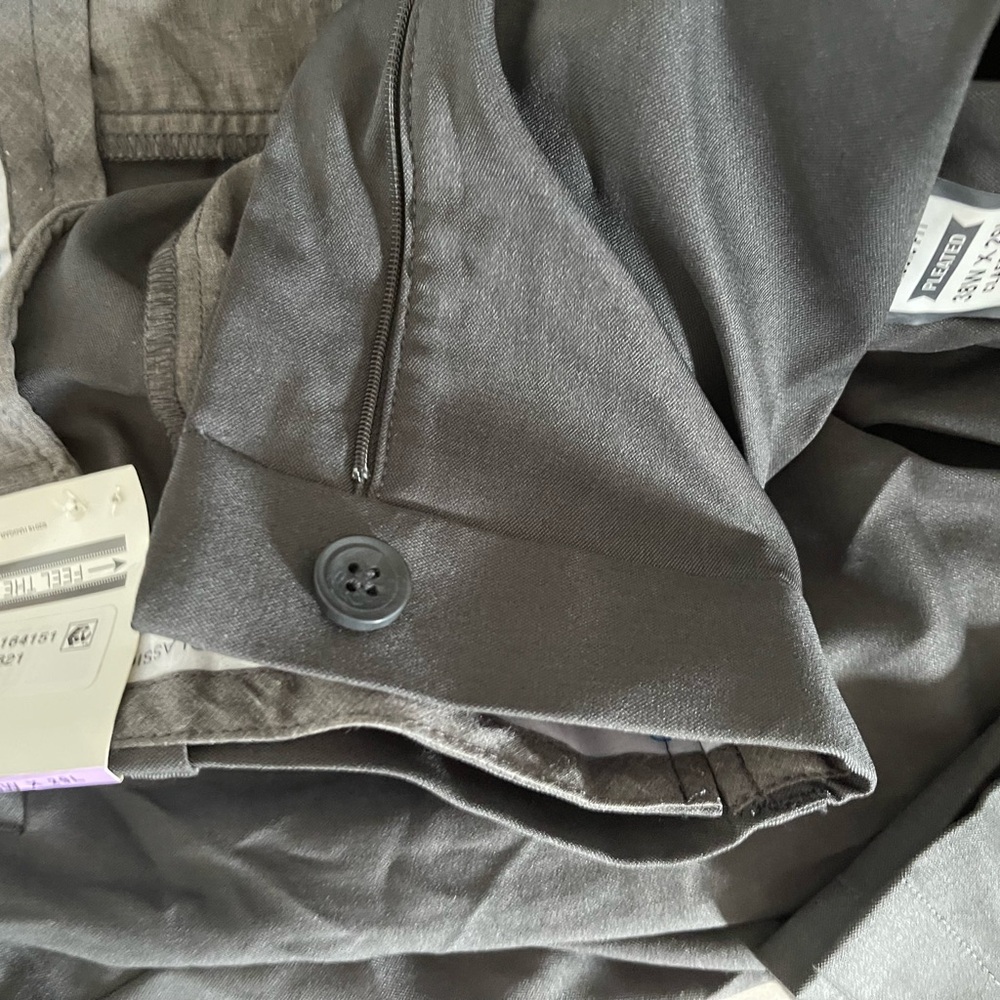 Haggar Cool 18 Pro Classic Fit Pleated Pants - Dark Gray - Picture 7 of 10